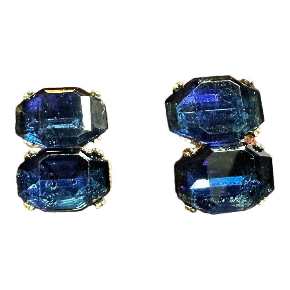 Vintage Blue Clip-On Earrings